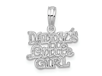 Picture of Rhodium Over Sterling Silver Polished DADDYS LITTLE GIRL Pendant