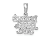 Rhodium Over Sterling Silver Polished DADDYS LITTLE GIRL Pendant