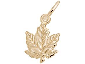 14K Yellow Gold Maple Leaf Charm