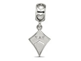 Rhodium Over Sterling Silver LogoArt Kappa Alpha Theta Kite Heart Bead