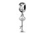 Rhodium Over Sterling Silver LogoArt Kappa Kappa Gamma Key Heart Bead