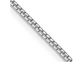 Rhodium Over Sterling Silver 1.25mm Round Box Chain