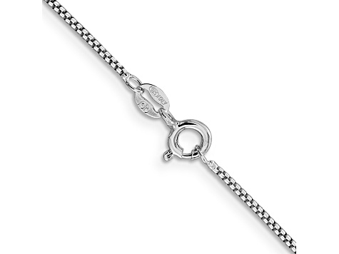 Rhodium Over Sterling Silver 1.25mm Round Box Chain