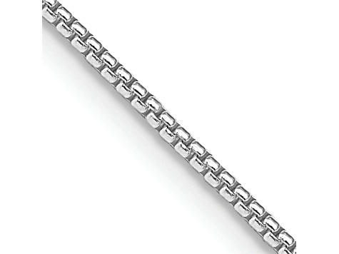 Rhodium Over Sterling Silver 1.25mm Round Box Chain