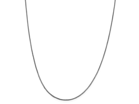 Rhodium Over Sterling Silver 1.25mm Round Box Chain