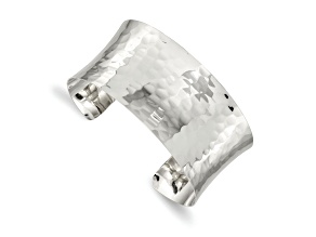 Sterling Silver 30mm Hammered Cuff Bracelet