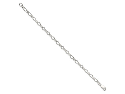 Sterling Silver 5mm Fancy Rolo Chain Bracelet