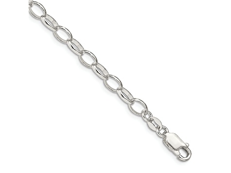 Sterling Silver 5mm Fancy Rolo Chain Bracelet