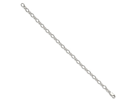 Sterling Silver 5mm Fancy Rolo Chain Bracelet