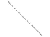 Rhodium Over Sterling Silver 5mm Rolo Chain Bracelet