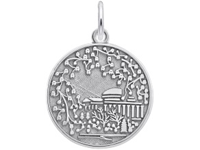 Silver Cherry Blossom Scene Charm