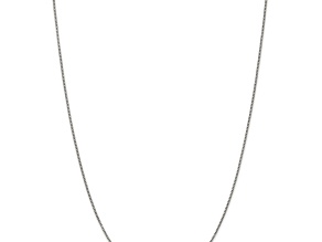 Rhodium Over Sterling Silver 0.9mm Box Chain with 2-inch Extension