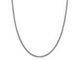 Rhodium Over Sterling Silver Polished 3.15mm Curb Chain Necklace