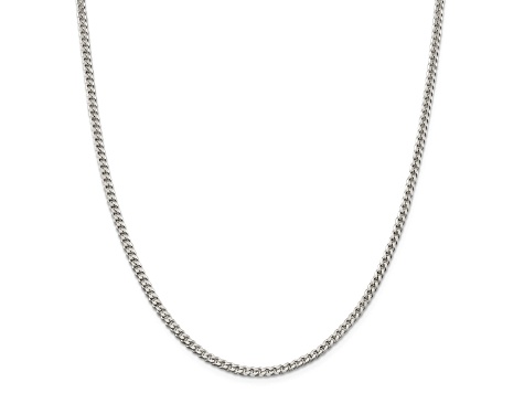 Sterling Silver Polished 3.15mm Curb Chain Necklace