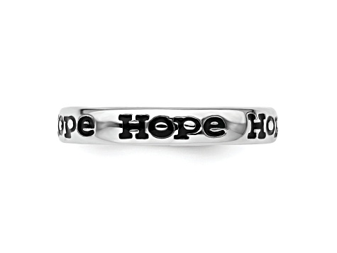 Sterling Silver Stackable Expressions Expressions Polished Enameled Hope Ring