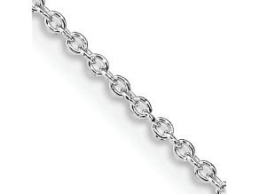 Rhodium Over Sterling Silver 1.25mm Cable Chain Bracelet