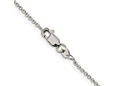 Rhodium Over Sterling Silver 1.25mm Cable Chain Bracelet