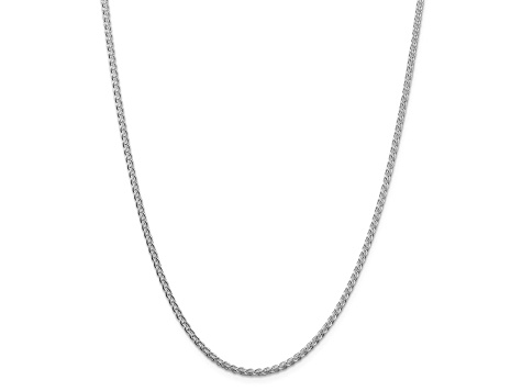 Rhodium Over Sterling Silver 2.5mm Round Spiga Chain