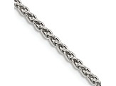 Rhodium Over Sterling Silver 2.5mm Round Spiga Chain