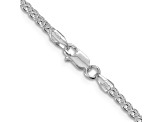 Rhodium Over Sterling Silver 2.5mm Round Spiga Chain