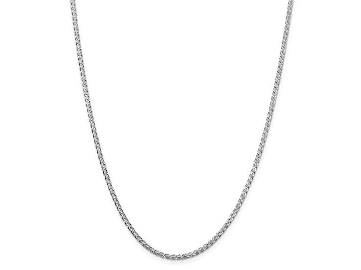 Rhodium Over Sterling Silver 2.5mm Round Spiga Chain