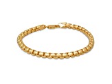 Unisex 14K Yellow Gold Over Sterling Silver Box Link Bracelet