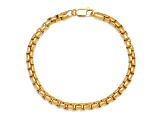 Unisex 14K Yellow Gold Over Sterling Silver Box Link Bracelet