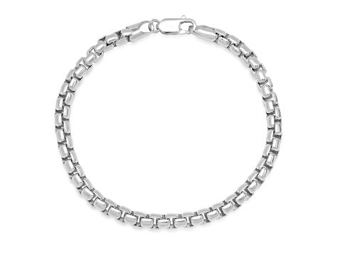 Unisex Sterling Silver Box Link Bracelet
