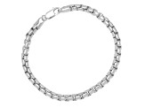 Unisex Sterling Silver Box Link Bracelet