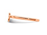 Sterling Silver Stackable Expressions Rose Gold-plated Cross Ring