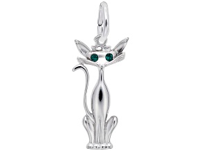 Silver Siamese Cat Charm