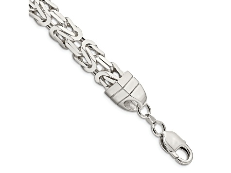 Sterling Silver 8.25mm Square Byzantine Chain