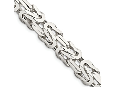 Sterling Silver 8.25mm Square Byzantine Chain