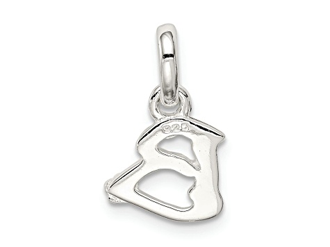 Sterling Silver Letter B with Enamel Pendant