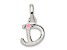 Sterling Silver Letter D with Enamel Pendant