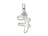 Sterling Silver Letter F with Enamel Pendant