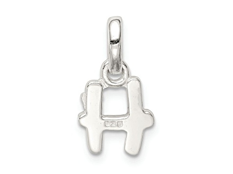 Sterling Silver Letter H with Enamel Pendant