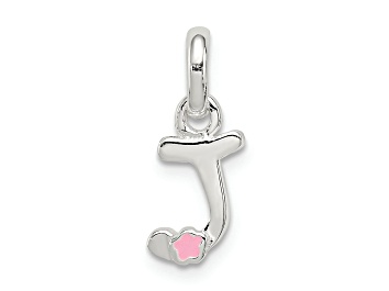 Picture of Sterling Silver Letter J with Enamel Pendant