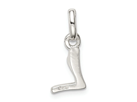 Sterling Silver Letter L with Enamel Pendant