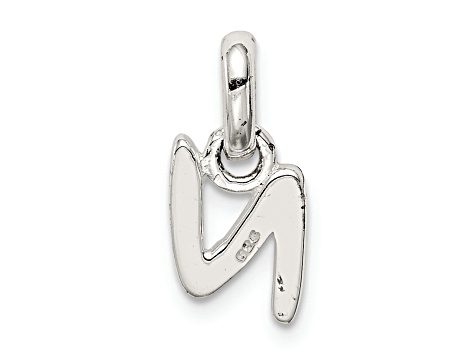 Sterling Silver Letter N with Enamel Pendant