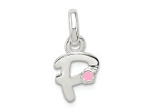 Sterling Silver Letter P with Enamel Pendant