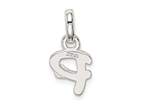 Sterling Silver Letter P with Enamel Pendant