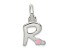 Sterling Silver Letter R with Enamel Pendant
