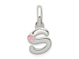 Sterling Silver Letter S with Enamel Pendant