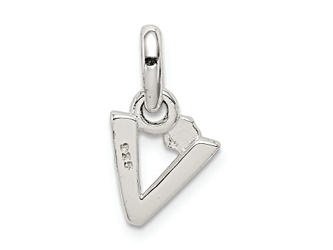 Sterling Silver Letter V with Enamel Pendant