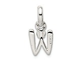 Sterling Silver Letter W with Enamel Pendant