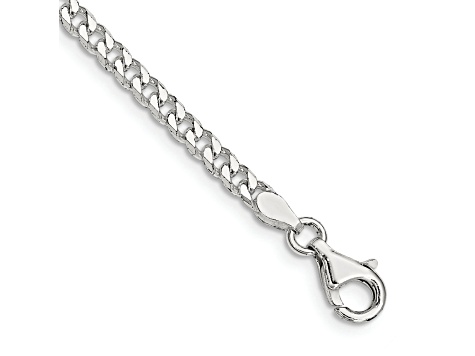 Sterling Silver Polished 3.15mm Curb Chain Bracelet