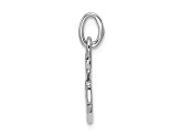 Rhodium Over Sterling Silver Polished Anchor Charm