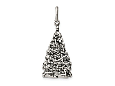 Sterling Silver Antiqued Christmas Tree Charm