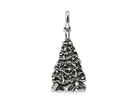 Sterling Silver Antiqued Christmas Tree Charm